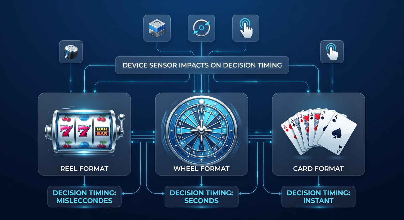 Mobiele app met sensoricons die timing in reel- en wielspellen beïnvloeden