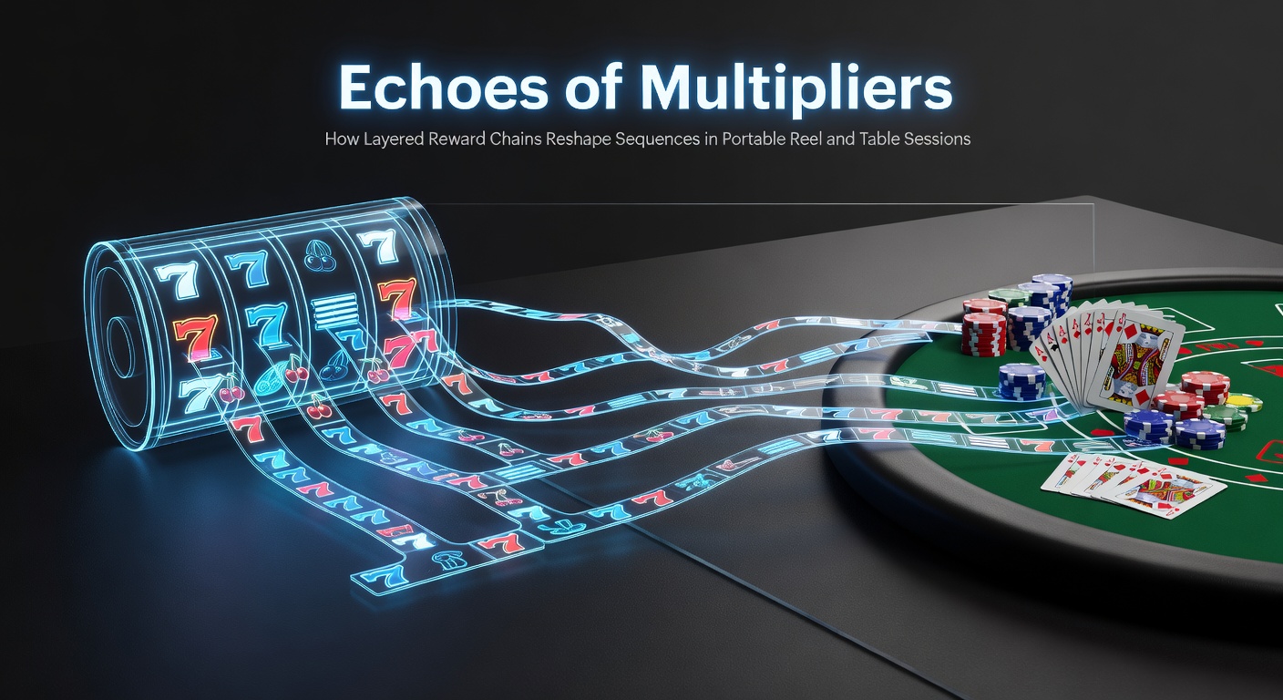 Visualisatie van gelaagde multipliers die reeksen verbinden in mobiele slots en tafelspellen