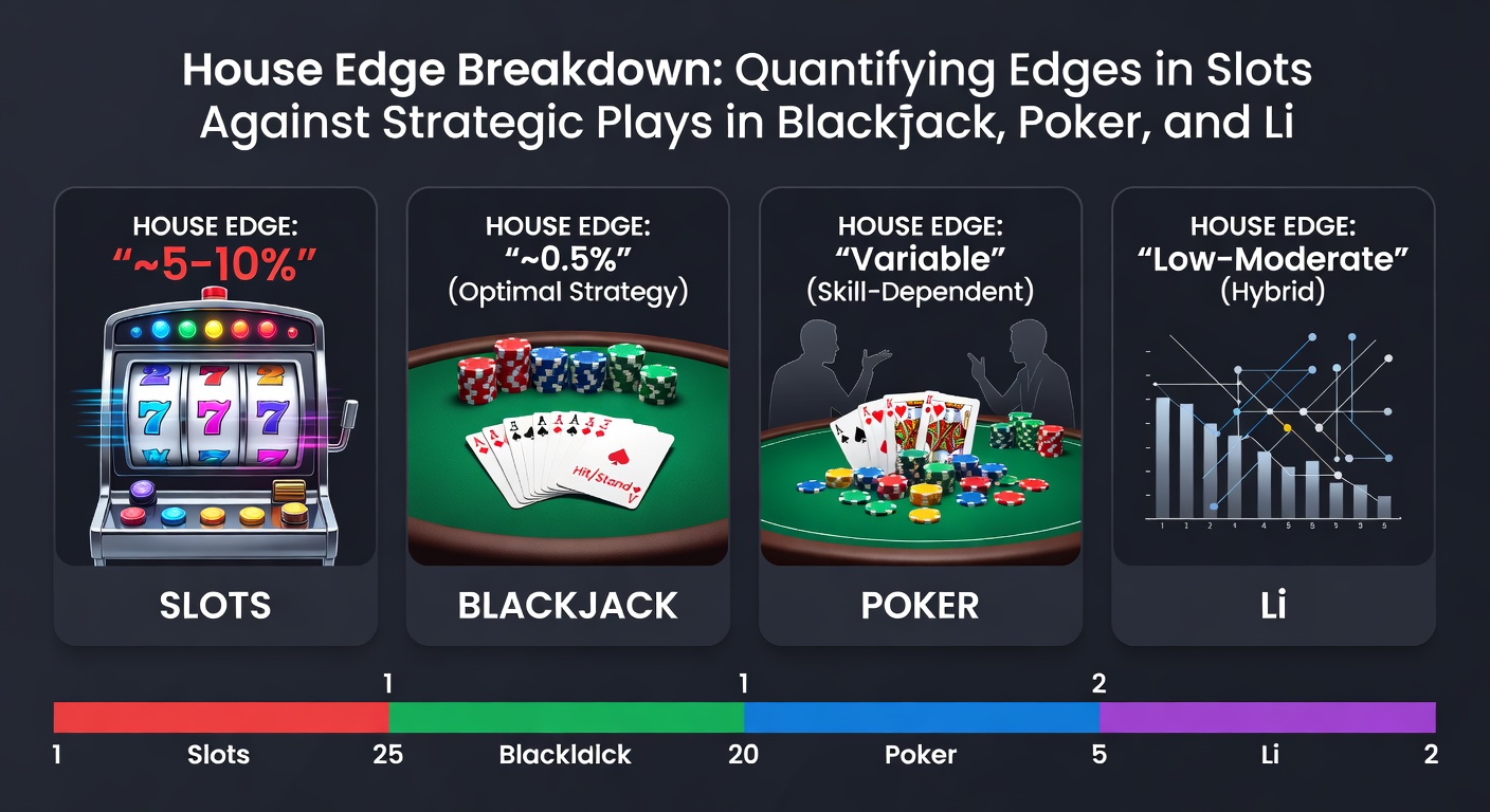 Tafel met blackjack kaarten en basic strategy chart, illustrerend hoe hits, stands en doubles de house edge reduceren