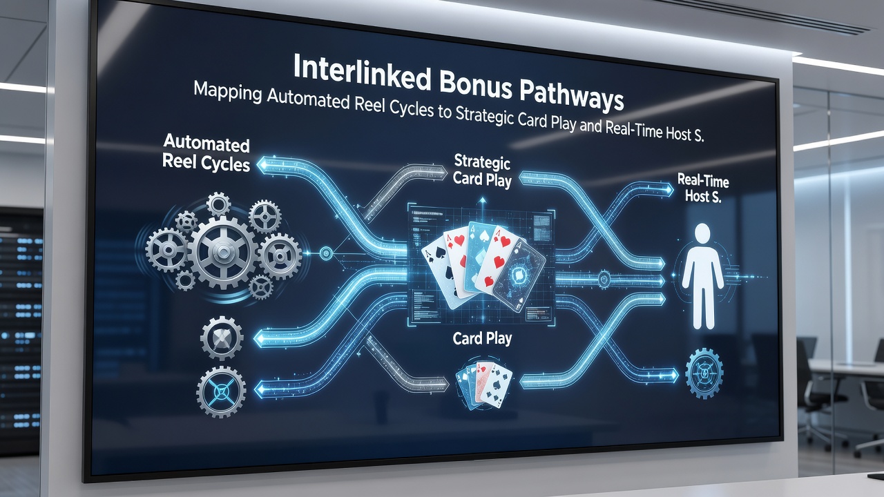Diagram van hoe bonus mapping werkt tussen reels, kaarten en live hosts