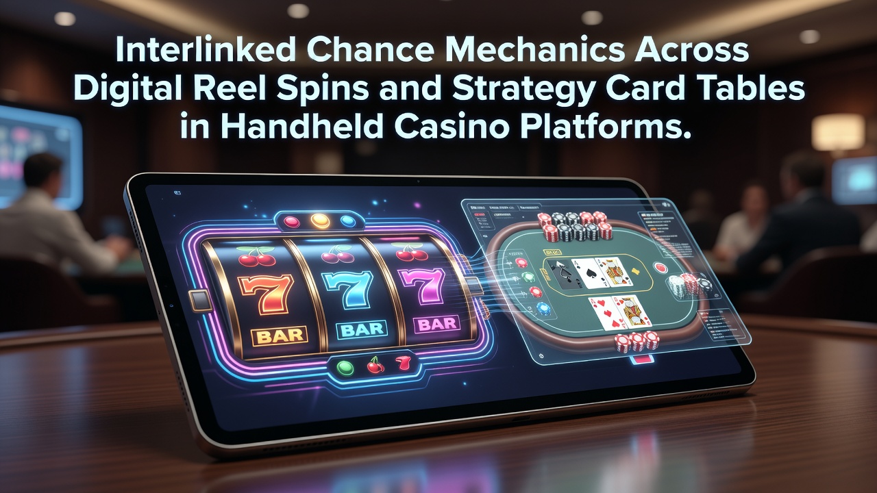 Digitale reel spins en kaarttafels verbonden via mobiele kansmechanismen