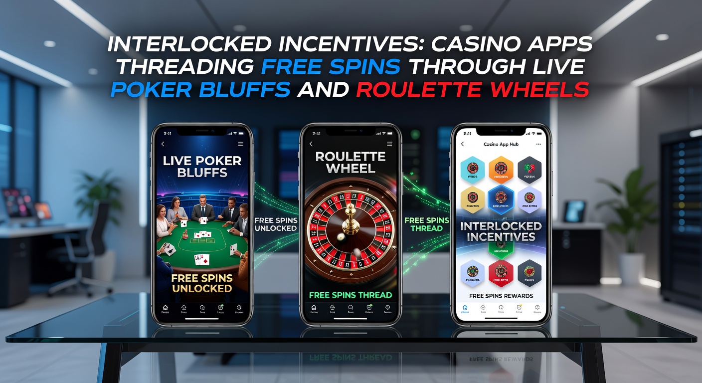 Dynamische visualisatie van een roulettewiel dat gratis spins triggert, gekoppeld aan pokerbluff meters in een mobiele casino-interface