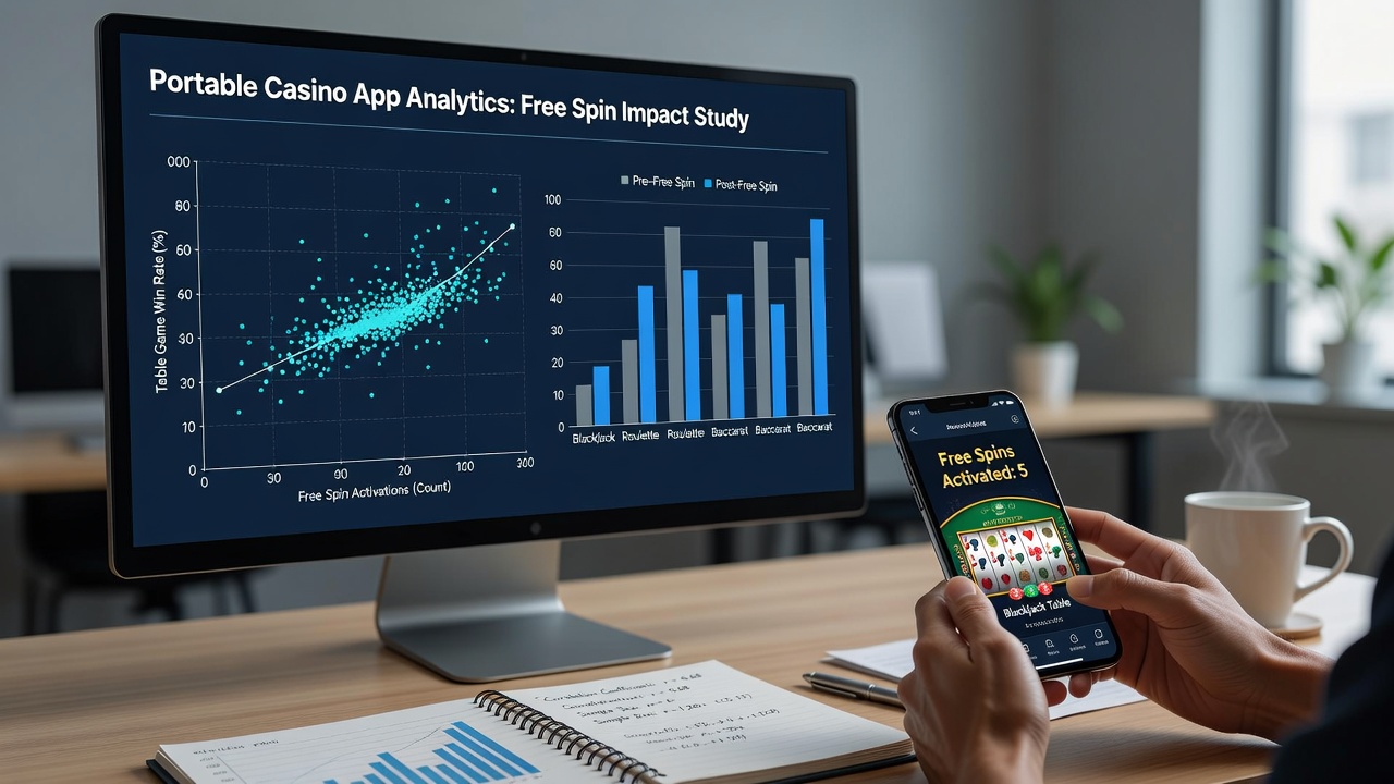 Grafiek die statistische verbanden tussen free spins en tafelspellen in mobiele apps visualiseert