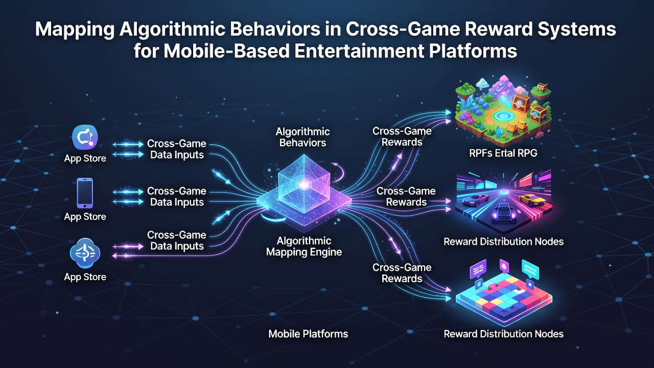 Diagram dat algoritmische patronen in mobiele beloningssystemen visualiseert