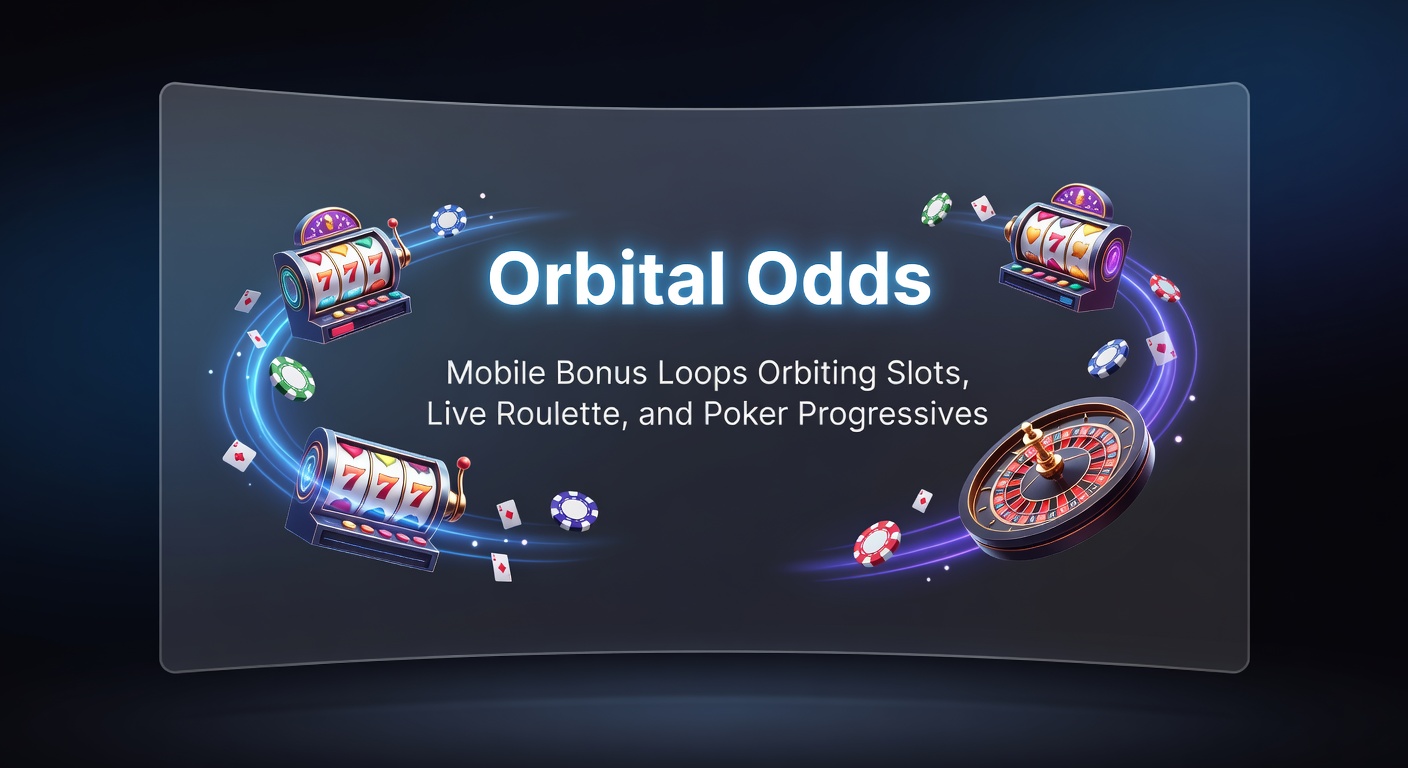 Dynamische weergave van een bonusloop in actie, met slots reels die overgaan in een live roulette-wiel en pokerkaarten die jackpot-munten vangen op een mobiel apparaat