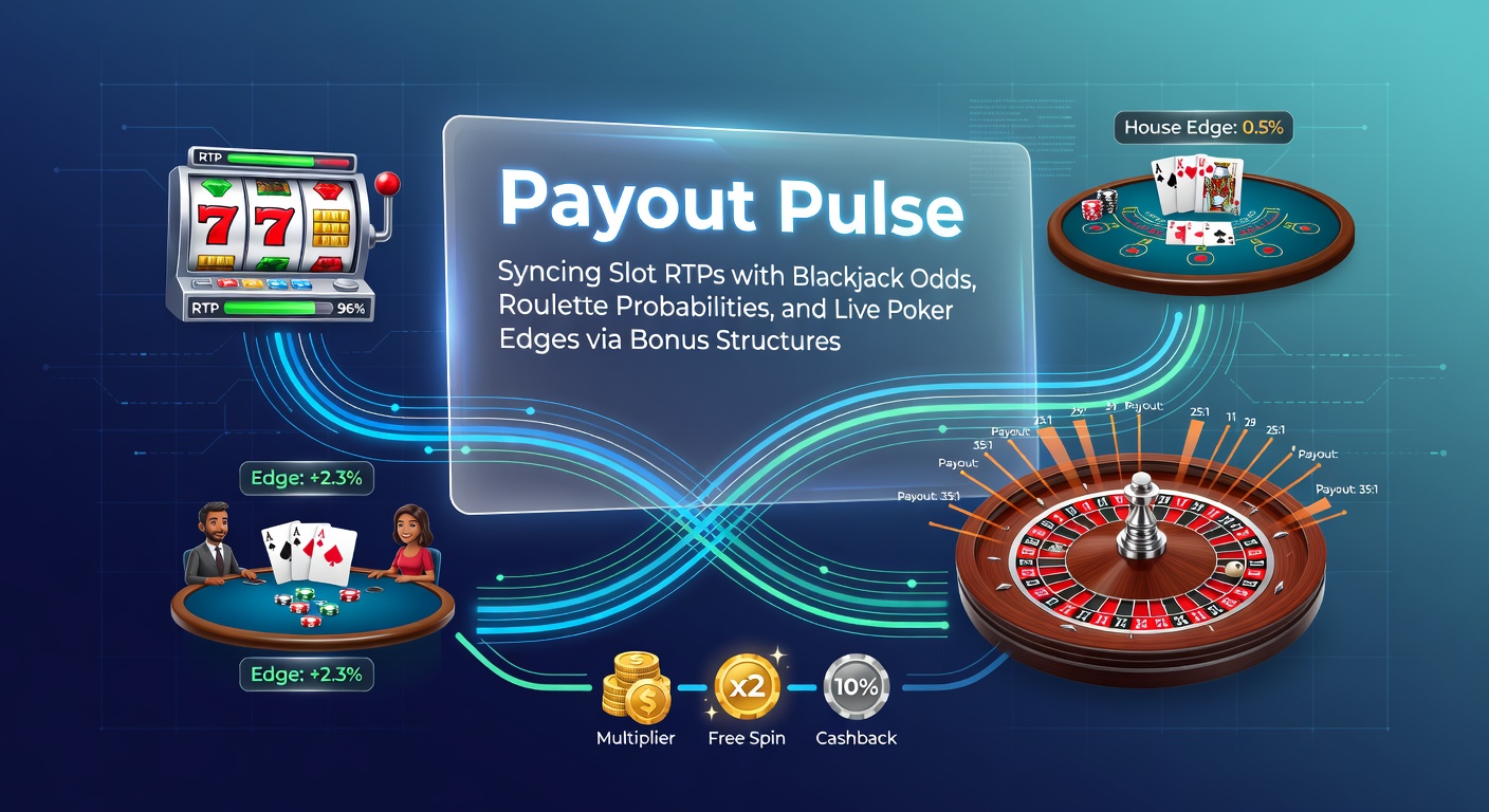 Grafiek die bonusstructuren toont die RTP's van slots aligneren met kansen in blackjack, roulette en live poker