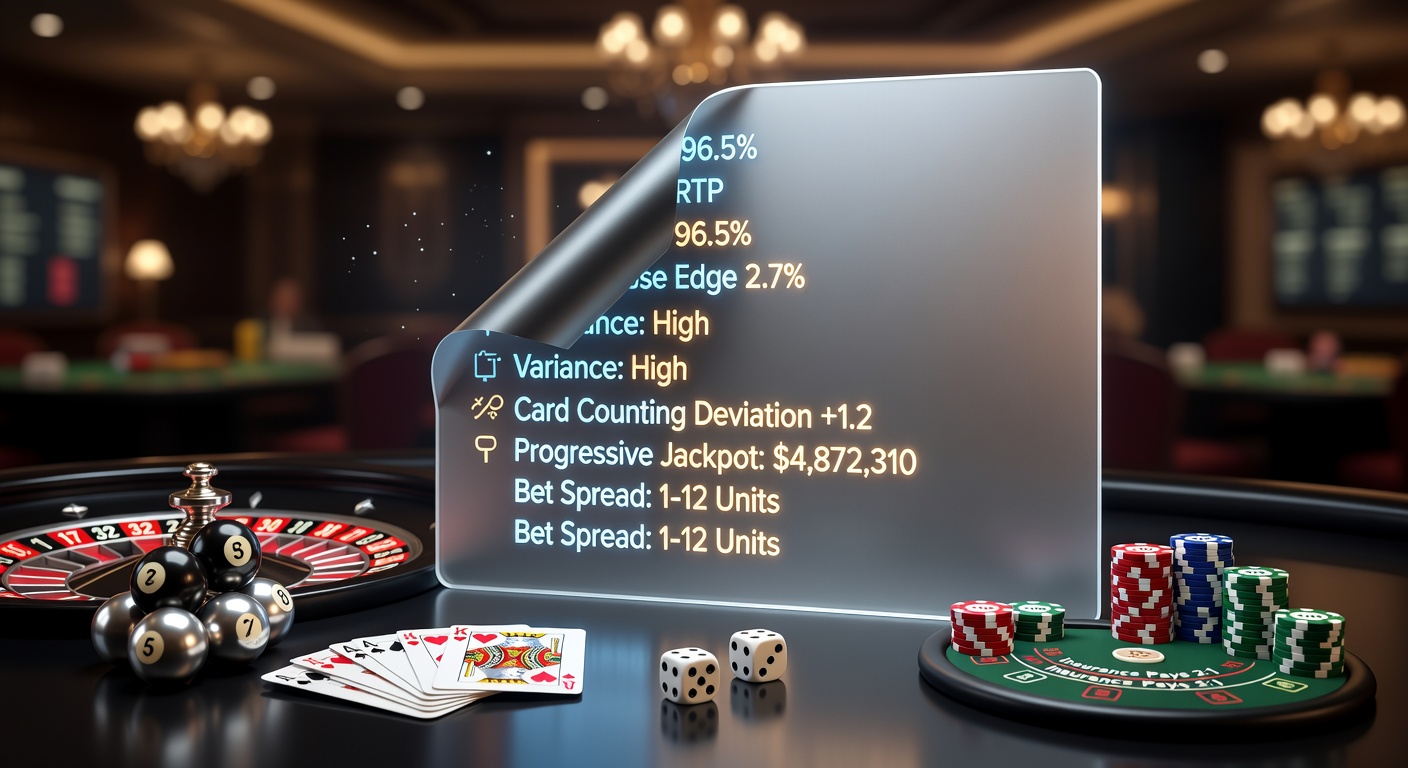 Grafiek met house edge en RTP-percentages voor slots, roulette, blackjack en poker, illustrerend numerieke verschillen tussen spellen