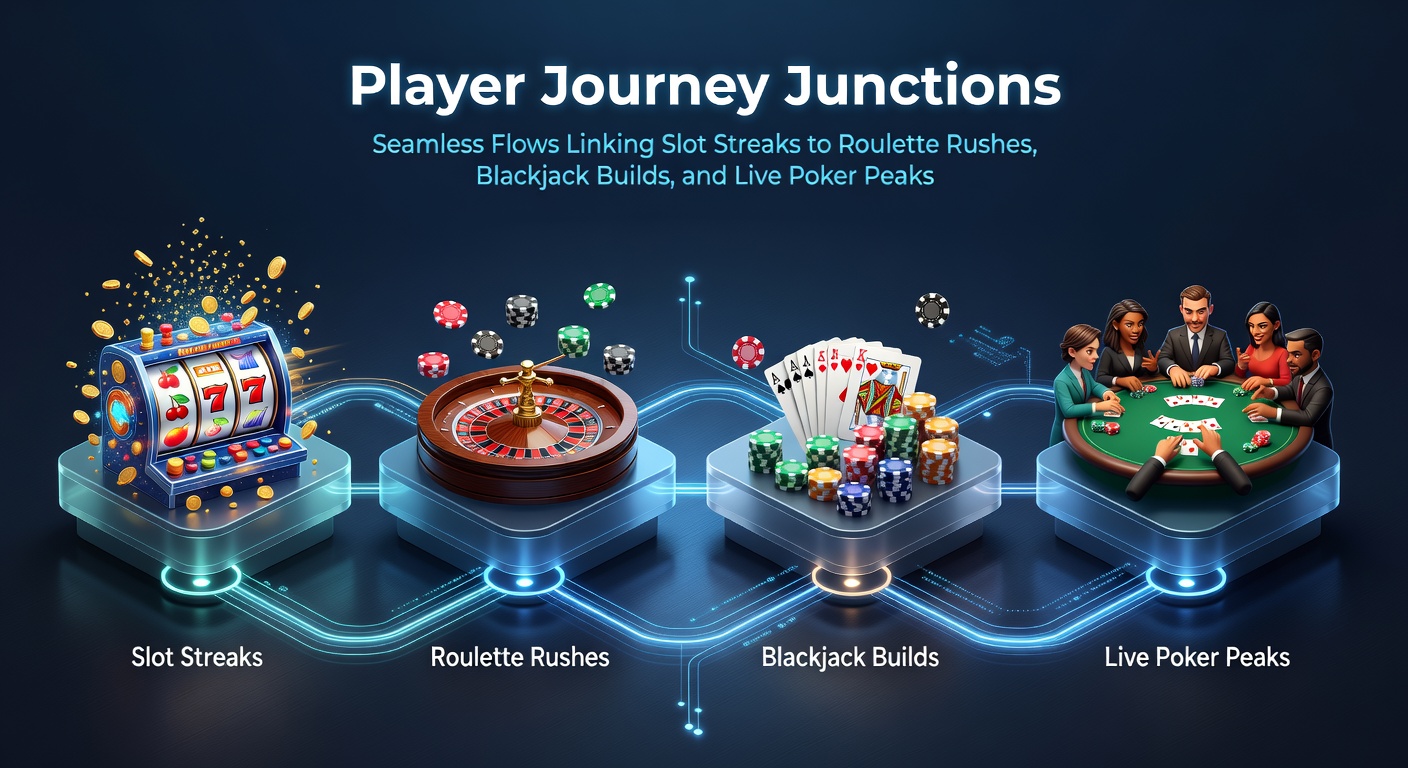 Speler die naadloos overstapt van slots naar roulette aan een mobiel scherm, met vloeiende transitie-effecten en game-iconen die overlopen