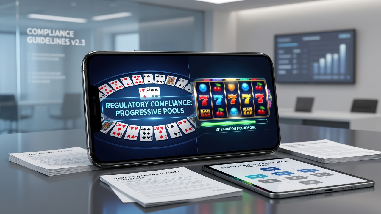 Overzicht van mobiele casino interfaces met progressieve jackpot integratie onder toezicht van regelgevende instanties