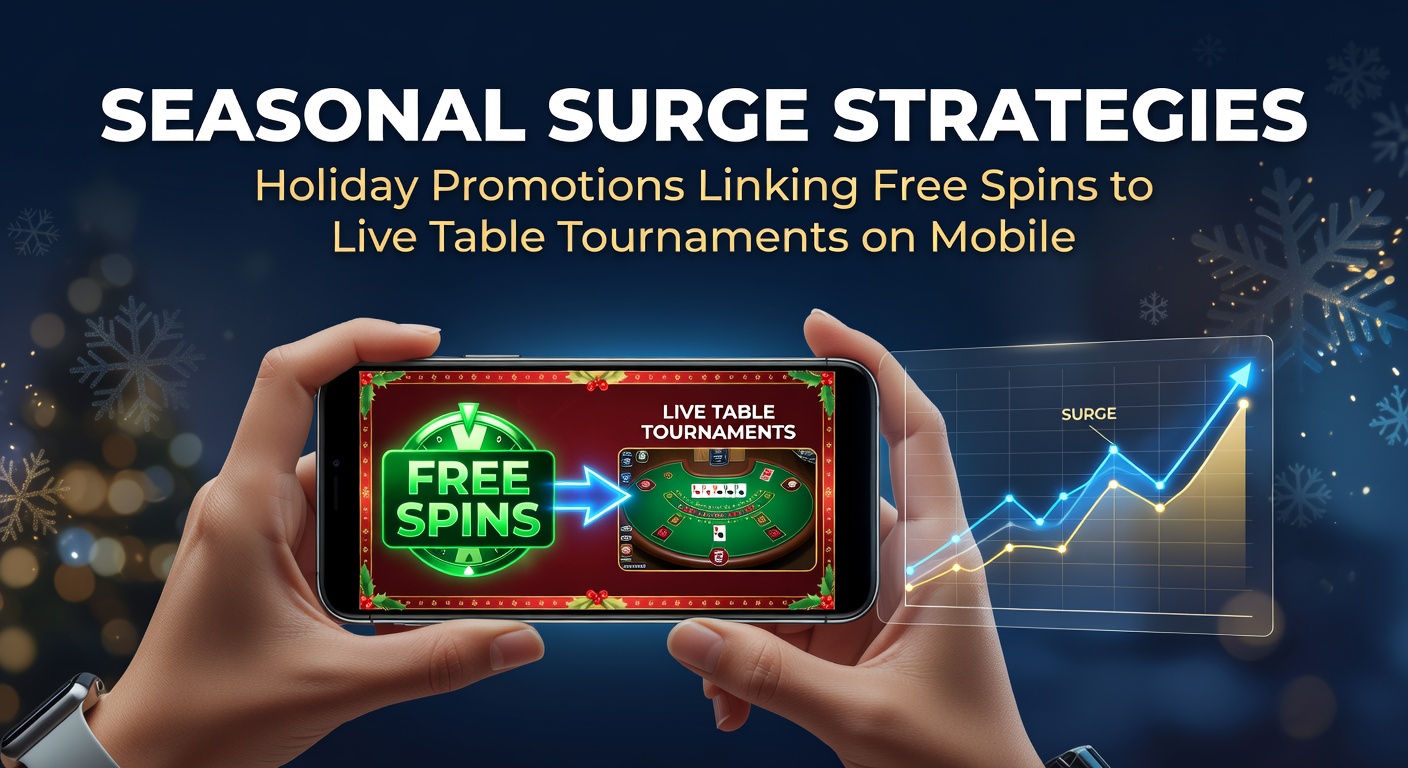 Mobiele interface met gratis spins en live tafeltoernooi promotie tijdens vakantieseizoen, spelers tikken op bonussen terwijl kaarten en wielen draaien