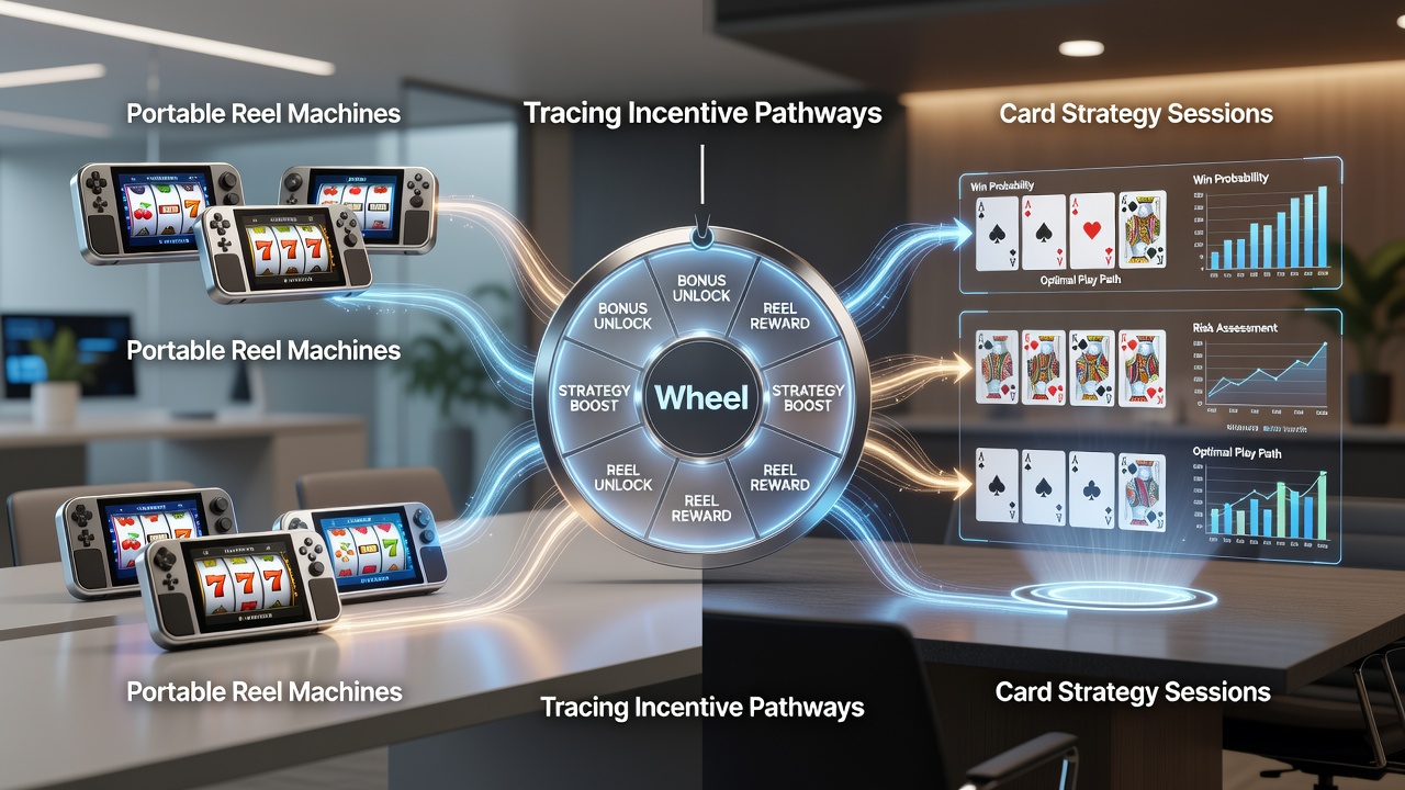 Diagram van bonusoverdrachten tussen mobiele slots, poker en roulette op één platform