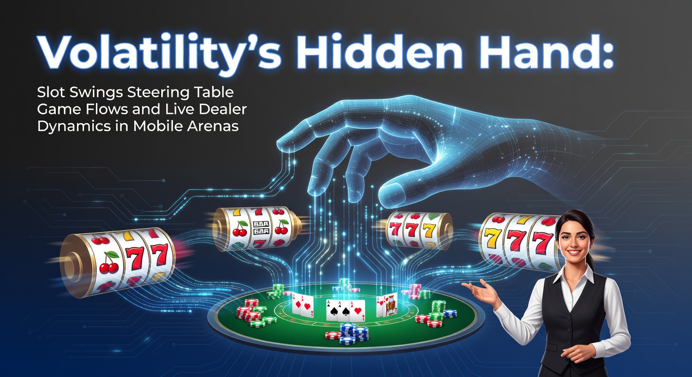Grafiek van volatiliteitsschommelingen in slots die spelersstromen naar tafelspellen visualiseert in een mobiel casino-omgeving